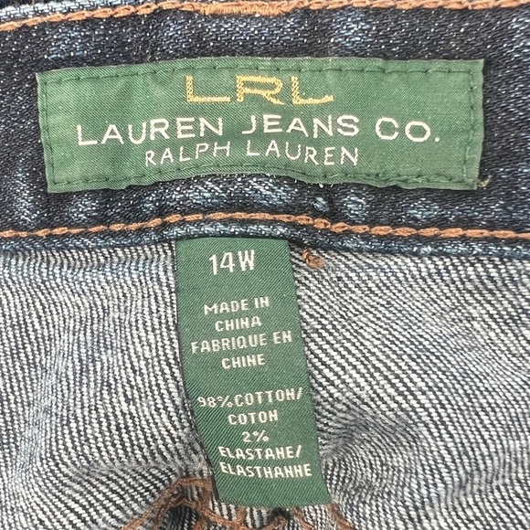 LRL Lauren Jeans Co Distressed Straight Leg Jeans Size 14 Wide Women’s - Picture 2 of 4